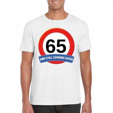 65 jaar verkeersbord t shirt wit volwassenen