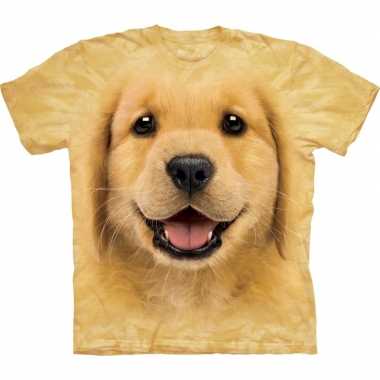 All over print t shirt golden retriever pup hond