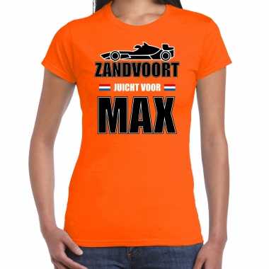 Autocoureur / autosport supporter zandvoort juicht max t shirt oranje dames