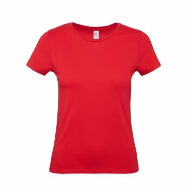 Basic dames shirt ronde hals rood katoen
