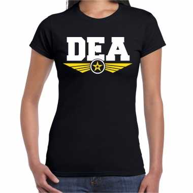 D.e.a. agente / drugs politie tekst t shirt zwart dames