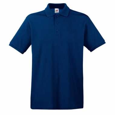 Donkerblauw/navy premium polo t shirt / poloshirt katoen heren