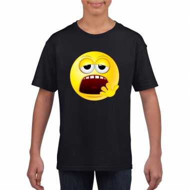 Emoticon moe t shirt zwart kinderen