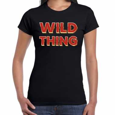 Fout wild thing t shirt 3d effect zwart dames