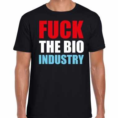Fuck the bio industry protest / betoging shirt zwart heren