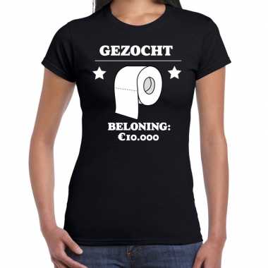 Gezocht wc papier beloning 10000 euro t shirt zwart dames