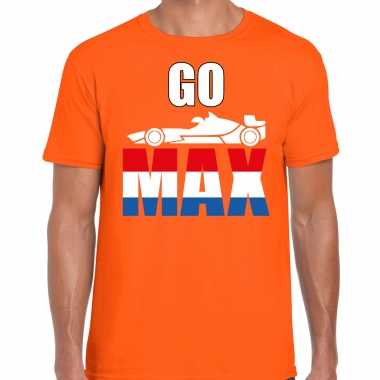 Go max autocoureur / autosport supporter raceauto t shirt oranje heren
