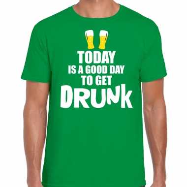 Good day to get drunk shirt fun t shirt groen heren