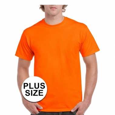 Grote maat neon oranje t shirts volwassenen voordelig