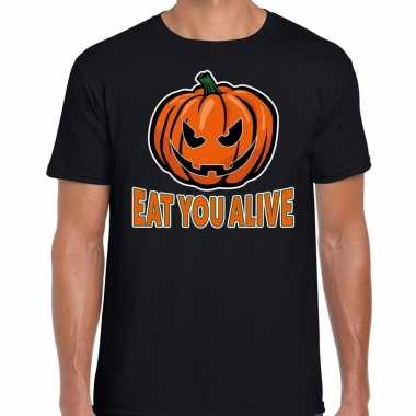 Halloween eat you alive horror shirt zwart heren