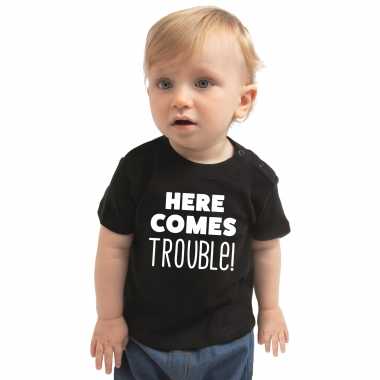 Here comes trouble kado shirt een baby meisje/jongen