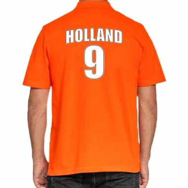 Holland shirt rugnummer 9 nederland fan poloshirt / outfit heren