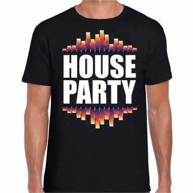 House party fun tekst / dance t shirt zwart heren