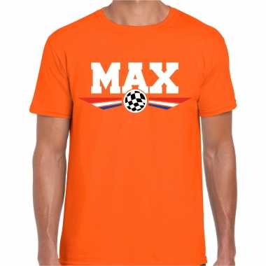 Max autocoureur / autosport supporter t shirt oranje heren