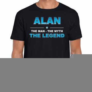 Naam alan the man, the myth the legend shirt zwart cadeau shirt