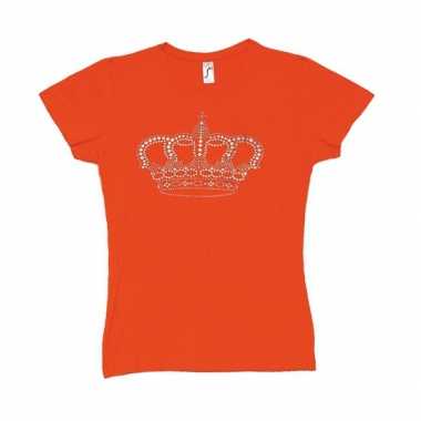 Nederland supporters t shirt kroon dames