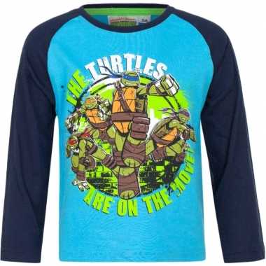 Ninja turtles shirt lange mouw blauw jongens
