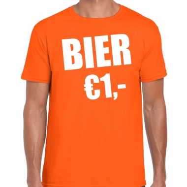 Oranje bier 1 euro shirtje koningsdag t shirt heren