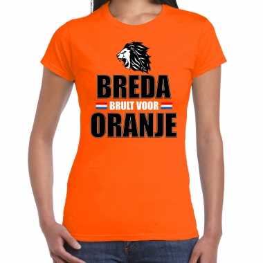 Oranje ek/ wk fan shirt / kleding breda brult oranje dames