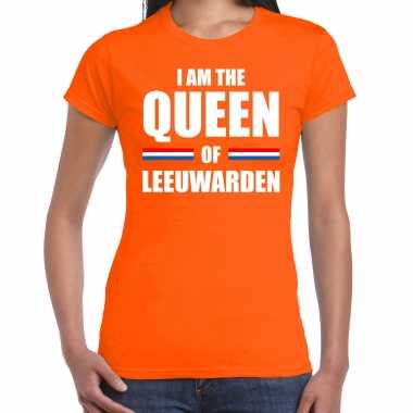 Oranje i am the queen of leeuwarden t shirt koningsdag shirt dames