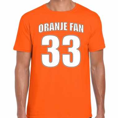 Oranje race fan shirt / kleding oranje fan nummer 33 heren