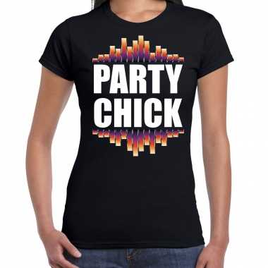 Party chick fun tekst / verjaardag t shirt zwart dames