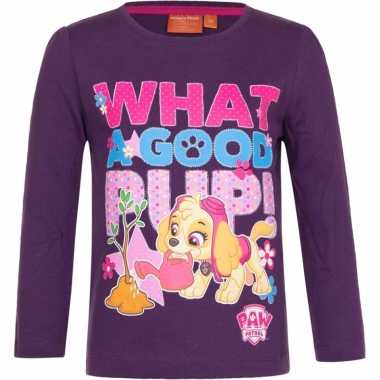 Paw patrol shirt lange mouw paars meiden