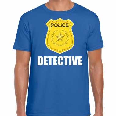 Politie / police embleem detective t shirt blauw heren