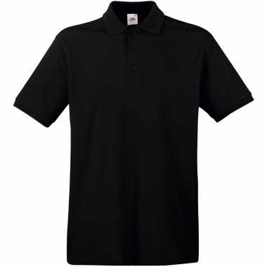 Premium polo t shirt / poloshirt zwart katoen heren