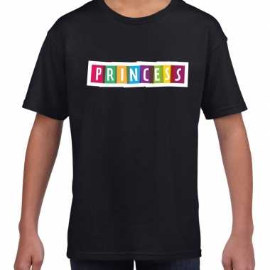Princess fun t shirt zwart kids