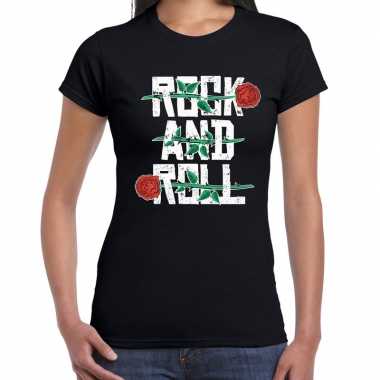 Rock and roll 50s shirt zwart dames