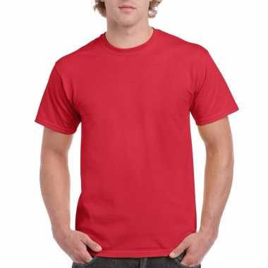 Set 3x stuks groothandel rode t shirt heren 100% katoen, maat: 2xl (44/56)