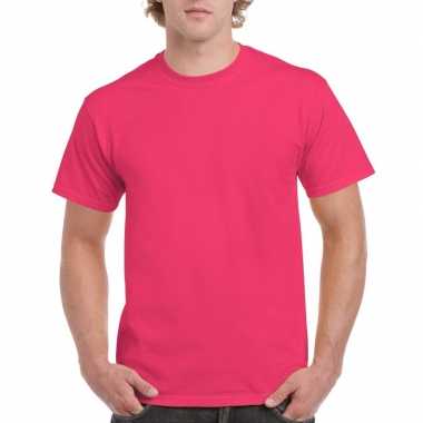 Set 3x stuks voordelig fuchsia roze t shirts heren, maat: s (36/48)