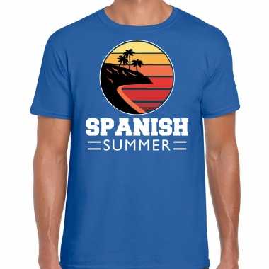 Spaans strandfeest shirt spanish summer beach party outfit / kleding blauw heren