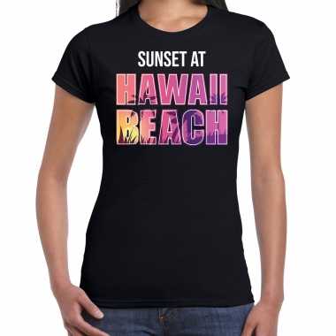 Sunset at hawaii beach shirt beach party outfit / kleding zwart dames