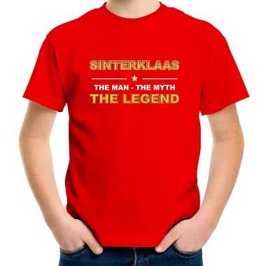The man the myth the legend sinterklaas t-shirt rood kinderen