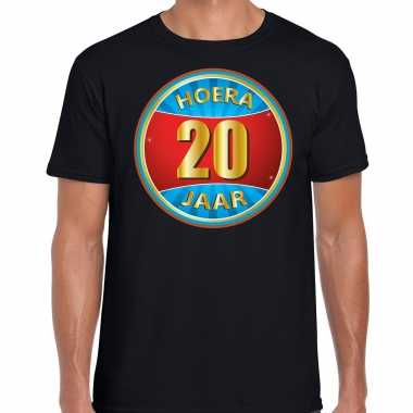 Verjaardagscadeau shirt hoera 20 jaar zwart heren