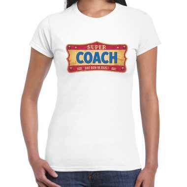 Vintage super coach kado shirt kleding wit dames