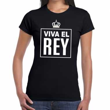 Viva el rey spaanstalig shirt zwart dames