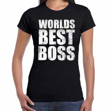 Worlds best boss / werelds beste baas / werkgever cadeau shirt zwart dames
