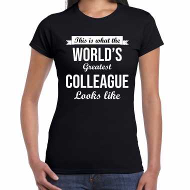 Worlds greatest colleague kado shirt een collega zwart dames