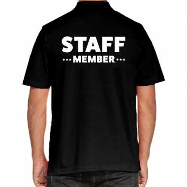 Zwart event staff meber polo shirt heren