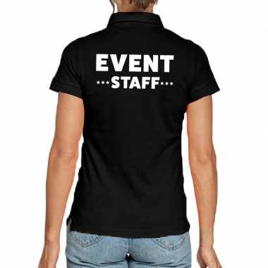 Zwart event staff polo shirt dames