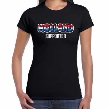 Zwart fan shirt / kleding holland supporter ek/ wk dames