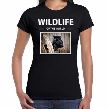 Zwarte panter foto t shirt zwart dames wildlife of the world cadeau shirt panters liefhebber