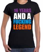 16 year cadeau verjaardag t-shirt zwart dames