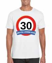30 jaar verkeersbord t-shirt wit volwassenen