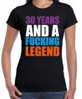 30 year cadeau verjaardag t-shirt zwart dames
