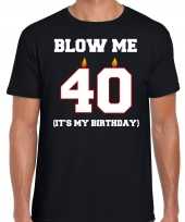 40 jaar blow me its my birthday shirt 40ste verjaardag kado zwart heren