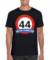 44 jaar verkeersbord t-shirt zwart heren